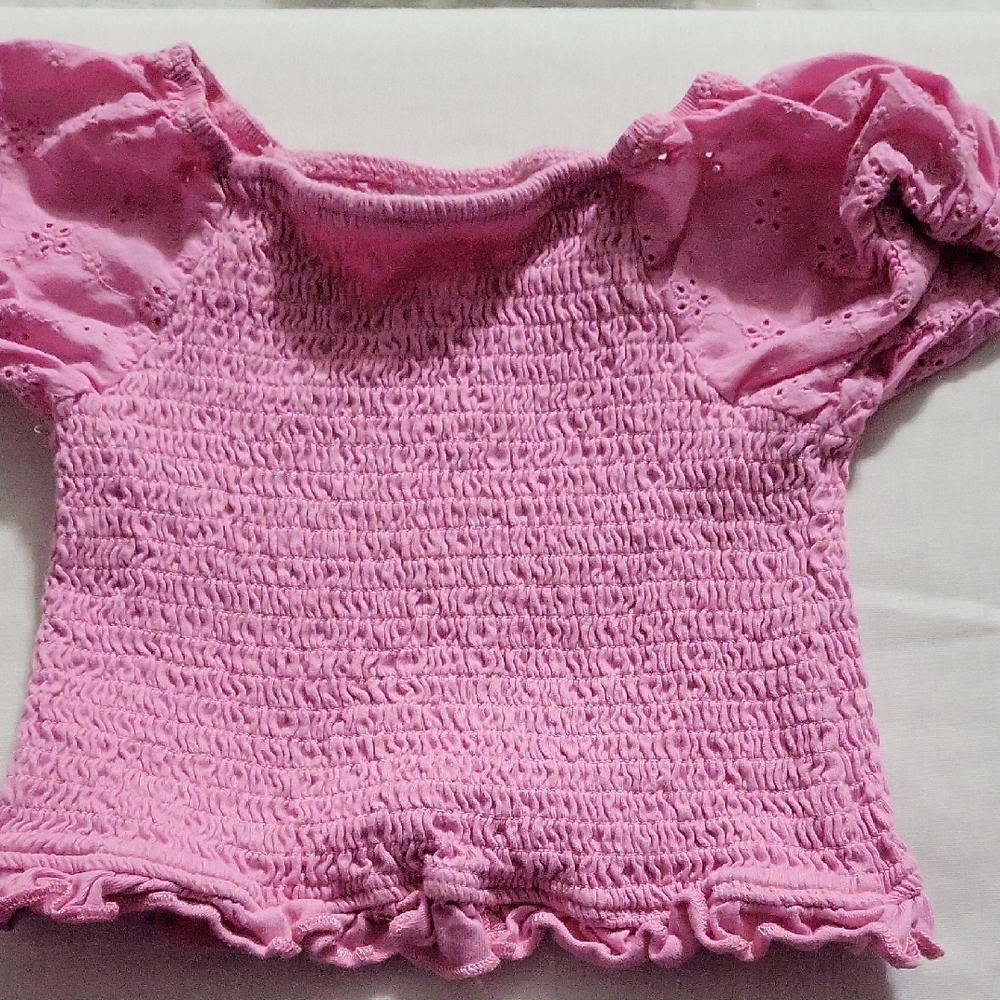 Girls Pink Smocked Kids Blouse